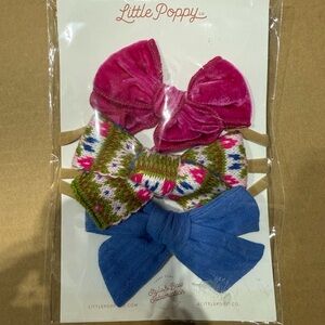Little Poppy Co - Kids Bow Set - Pink, Multicolor, Blue